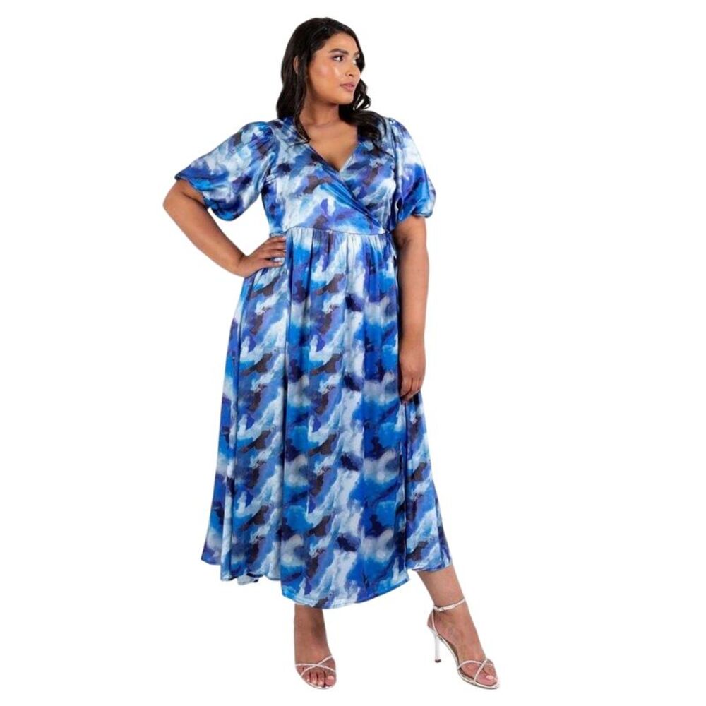 Lovedrobe Womens/Ladies Abstract V Neck Wrap Dress / Blue